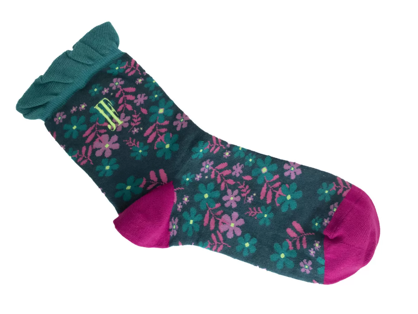 Fluevog Shoes Purrcy Vog Socks | Floral Ruffle Sock^ Accessories